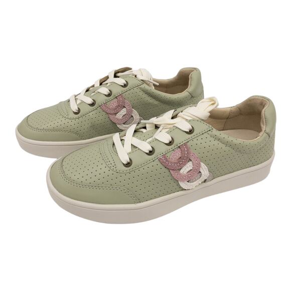 Spenco  Women's Orthopedic Sneakers Sage Green Cambridge  Leather Lace Up  6.5 - Picture 1 of 12